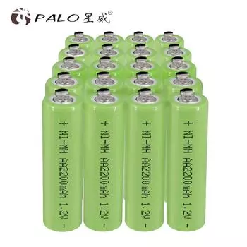 20 шт., 1,2 В, аккумуляторная батарея типа АА, элемент типа АА, 2 А, 2200 мАч. зелёный