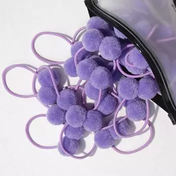 20 шт. 1,4 Маленький однотонный двойной меховой помпон с эластичной резинкой, ручной работы, резинка для волос для детей и девочек