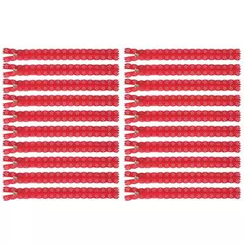 20 шт 20 см DIY нейлоновые кружевные молнии спиральная молния-цветок для шитья свадебного платья CraftsRed красный