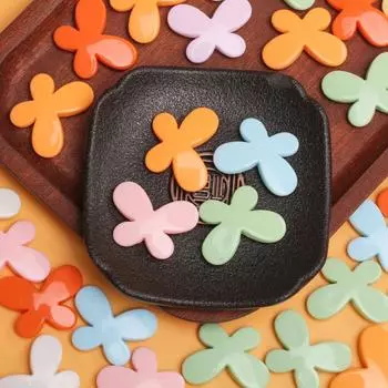 20 шт. 21,5 x 29,2 мм акриловые бусины-макаруны в виде кремовых бабочек, самодельные серьги-цепочки для телефона, аксессуары ручной работы оранжевый