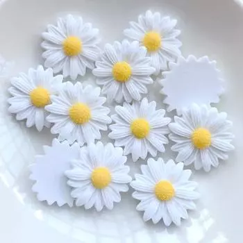 20 шт. 23 мм белые смоляные цветы хризантемы кабошон с плоской задней частью DIY ювелирные изделия/ремесло украшения для скрапбукинга белый