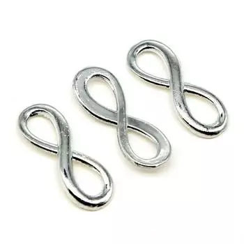 20 шт., 23x8 мм, подвески с разъемом «Бесконечность», родиевые материалы для рукоделия, бренд: WYISYWG