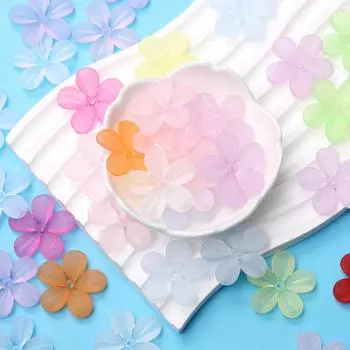 20 шт. 28,5 мм материал ручной работы матовый полупрозрачный DIY Изготовление 5 лепестков цветок DIY серьги украшения для волос аксессуары разноцветный