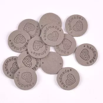 20 шт. 2,5 см круглые ПУ ткани ручной работы тисненые бирки сделай сам флаг этикетка для одежды швейные принадлежности Cp3436
