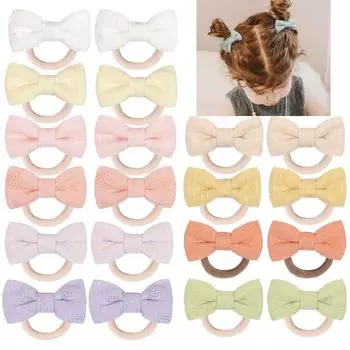 20 шт. 2 Детские бантики для волос, Резинки для волос для маленьких девочек, Мягкие эластичные нейлоновые повязки на голову, Аксессуары для волос для детей