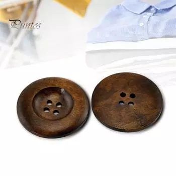 20 шт., 35 мм, круглые деревянные пуговицы с 4 отверстиями, сделай сам, шитье, вязание, украшение для одежды 20Pcs