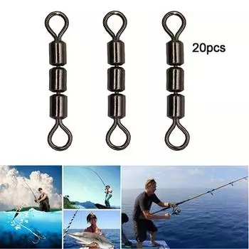 20 шт. 3-х роликовые рыболовные снасти: Высокоскоростные вертлюги с 3-х бусинной роликовой цепью для гнездовых устройств и аксессуаров A