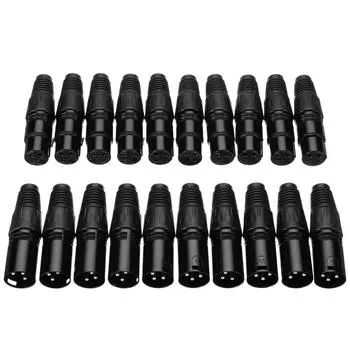 20 шт. 3-контактный XLR-разъем для микрофона с разъемом «папа-мама», удлинительный кабель для микрофона, разъем для аудиоразъема микрофона, адаптер для аудиоразъема 20pc