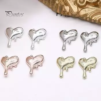 20 шт. 3D капля воды сердце металлические подвески для ногтей блестящий металлический дизайн ногтей ювелирные изделия DIY маникюр чехол для телефона декоративные аксессуары украшение для дизайна ногтей серебряный