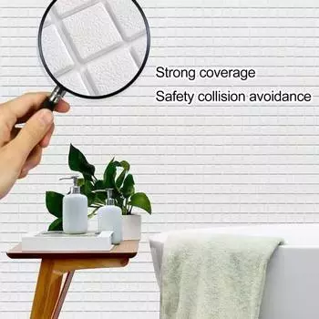 20 шт. 3D-панели для стен из кирпича, самоклеящиеся водонепроницаемые обои для самостоятельного монтажа светло-синий