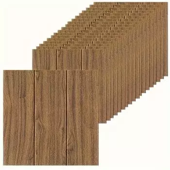 20 шт. 3D самоклеящиеся наклейки на стену из ПВХ с рисунком под дерево, водонепроницаемые, устойчивые к пятнам, моющиеся, устойчивые к ударам, водонепроницаемые и влагостойкие 15pcs