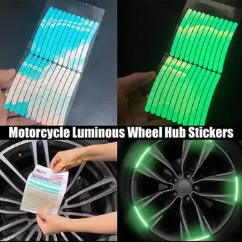 20 шт./40 шт., наклейки с предупреждающим эффектом для ступицы колеса, экологически чистые автомобильные привлекательные флуоресцентные наклейки для колес, поставка автомобиля 20PCS
