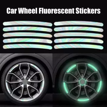 20 шт./40 шт. уникальные наклейки на ступицу колеса, без остатков, популярные флуоресцентные наклейки на колеса автомобиля 40pcs