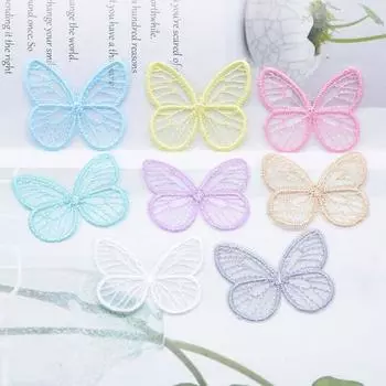 20 шт. 46*39 мм изысканные сетчатые нашивки ручной работы с бабочками для скрапбукинга DIY наклейки на патчи с плоской задней частью Декор украшения аксессуары разноцветный