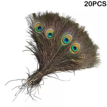 20 шт/50 шт натуральные павлиньи перья поделки ручная работа домашнее перо свадебное украшение своими руками 40-45 см J8D5 20PCS-40-45