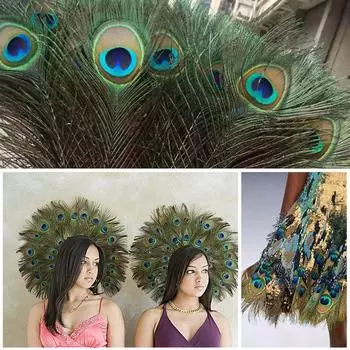20 шт/50 шт натуральные павлиньи перья поделки ручная работа свадебный декор своими руками перья для дома 40-45 см мебель H4A5 20PCS-40-45