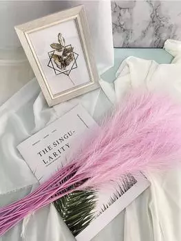 20 шт., 54 см, искусственная пампасная трава, большой искусственный пушистый тростник, искусственный цветок, перо, бохо для фермерского дома, домашний свадебный декор розовый