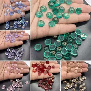 20 шт. 6/8/10/12 мм Высокое качество смолы красочный золотой порошок DIY свободные бусины материал ручной работы полукруг ювелирные аксессуары ручной работы 6mm белый