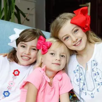 20 шт. 6-дюймовые заколки для волос с бантиками из репсовой ленты, большие банты для волос, зажимы для волос, заколки для волос, аксессуары для волос для подростков, детей ясельного возраста One Size