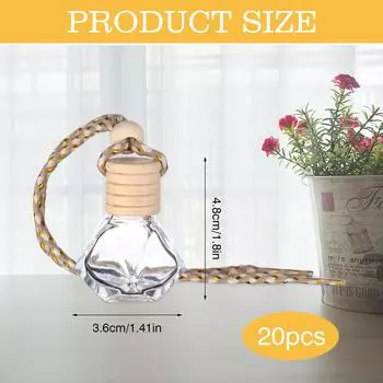 20 шт. 6 мл подвесной автомобильный освежитель воздуха диффузор пустой прозрачный стеклянный эфирный диффузор диффузор флакон автомобильный освежитель воздуха парфюм