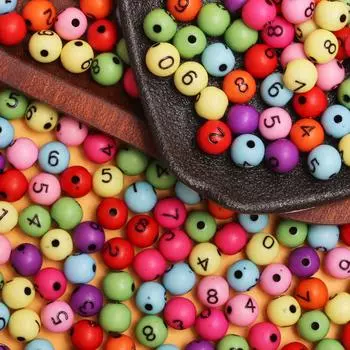 20 шт. 7,5 мм акриловые круглые цифровые свободные бусины DIY бусины-разделители с цифрами для изготовления ювелирных изделий, браслетов, подарков, аксессуары ручной работы