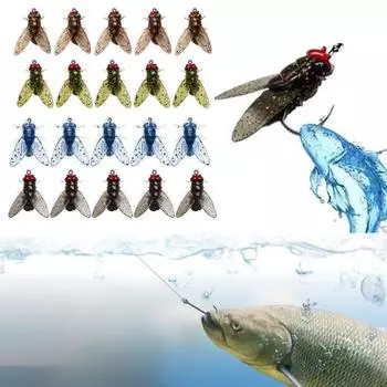 20 шт., 8/12/15 мм, бионическая приманка для ловли нахлыстом с острым крючком, реалистичная искусственная приманка для мушек, пресноводный соленый окунь, форель, аксессуары для рыбалки M