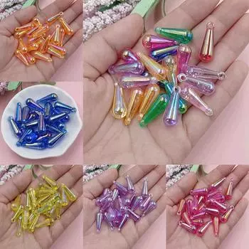 20 шт. 8*22 мм волшебный цветной кулон AB цветной шарик в виде капли воды, разбросанные бусины, сделай сам, прозрачные аксессуары для волос, вышитые вручную, аксессуары для одежды, аксессуары фиолетовый