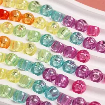 20 шт. 8,5*5,5 мм акриловые бусины-ведра с большим отверстием, бусины-разделители для изготовления ювелирных изделий, браслетов «сделай сам», цепочка для сотового телефона, принадлежности для волос