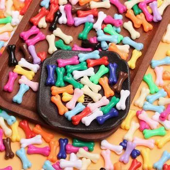 20 шт. 8,6*20 мм акриловые цветные кулон-бусины с костями, модное ожерелье-цепочка для мобильного телефона, материалы ручной работы розовый