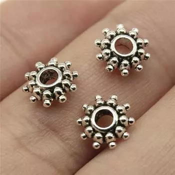 20 шт. 8x8x2 мм античное серебро цветные бусины-разделители подходят для изготовления браслетов, круглые бусины-разделители, Шарм