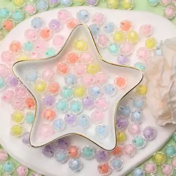 20 шт. 9*10 мм модные акриловые прозрачные круглые свободные бусины для брелоков, браслетов, ожерелья, аксессуары для изготовления ювелирных изделий разноцветный