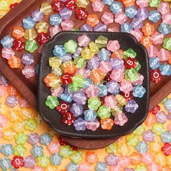 20 шт. 9 мм акриловые цветочные буквы свободные бусины для изготовления ювелирных изделий модное ожерелье «сделай сам» браслет брелок аксессуары из бисера