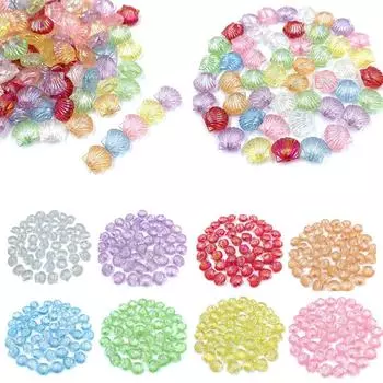 20 шт. AB Shell акриловые смешанные стили в форме ракушки свободные бусины для изготовления ювелирных изделий DIY ожерелье 8 цветов ювелирные аксессуары аксессуары ручной работы жёлтый