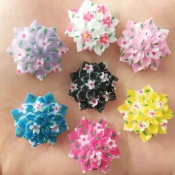 20 шт AB смола 20 мм принт цветок плоская задняя часть горный хрусталь свадебные поделки для скрапбока 20mm