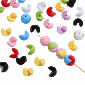 20 шт. акриловые бусины, подвески, одноцветные комбинированные бусины для DIY браслета, ожерелья, изготовления ювелирных изделий чёрный