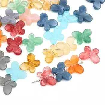 20 шт. акриловые полупрозрачные градиентные бусины-бабочки для браслета ручной работы «сделай сам», ожерелье, аксессуары для изготовления ювелирных изделий коричневый