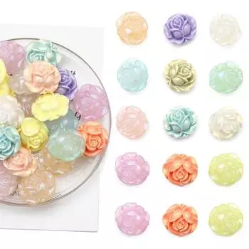 20 шт. акриловые прозрачные красочные бусины в виде роз ярких цветов розовые бусины для изготовления ювелирных изделий DIY ожерелья серьги ремесленные аксессуары
