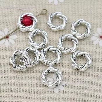 20 шт. антикварные позолоченные круглые бусины-рамки подвески для браслета ювелирные изделия изготовление аксессуаров своими руками ремесло 10 мм A