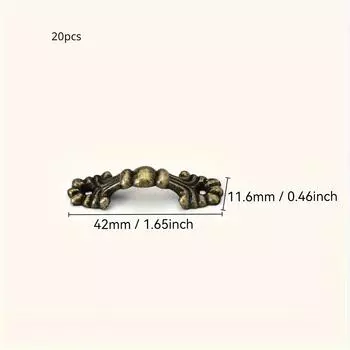20 шт. антикварных бронзовых ручек-арочек для ящиков, деревянных шкатулок для драгоценностей и проектов «сделай сам» - мини-металлическая фурнитура 20pcs