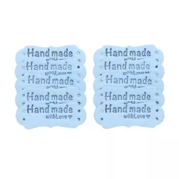 20 шт., этикетки для шапок, сумок, швейных принадлежностей, этикетки для одежды, этикетки ручной работы с любовью небесно-голубой