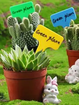 20 шт. этикеток для растений T-типа с гелевой ручкой, водонепроницаемые пластиковые бирки для растений, маркеры для сада в питомнике 20pcsx2pen белый