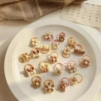 20 шт., аксессуары для волос для девочек, милые резинки для волос с героями мультфильмов, корейские эластичные резинки для волос, детские резинки в подарок