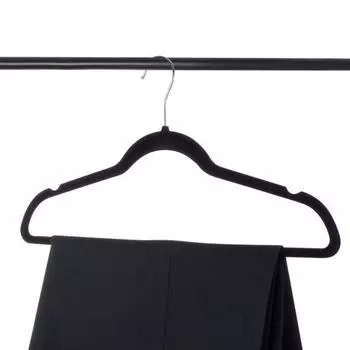 20 шт. бархатная вешалка премиум-класса, ультратонкая нескользящая сушилка для одежды в гардеробе чёрный