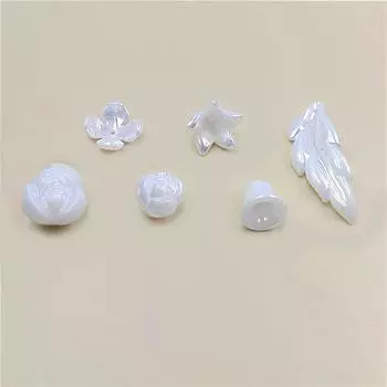 20 шт. Белая серия AB Иллюзорные цветы Листья Колокольчики Бусины для DIY Браслет Серьги Изготовление аксессуаров Ювелирные изделия Материал ручной работы Ювелирные аксессуары Style 4