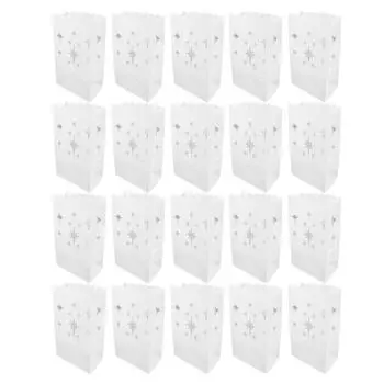 20 шт. белые светящиеся сумки, мешочки для свечей, огнестойкие звездные светильники для свадебной вечеринки Tha