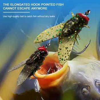 20 шт. Бионика наживка для рыбалки 3D-крылья мягкие рыболовные приманки красочные нахлыстовые приманки с крючком искусственные мягкие рыболовные приманки аксессуары 8mm жёлтый