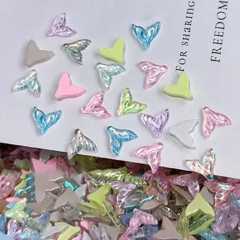 20 шт. блестки для дизайна ногтей в виде рыбьего хвоста, 3D-наконечники, декор своими руками