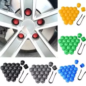 20 шт., болты, гайки, защитные колпачки для автомобильных шин, винтовые крышки, ступицы колес, антикоррозийные 17mm чёрный