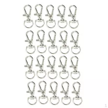 20 шт., брелок для сумок, застежки-омары, вращающиеся зажимы для спускового крючка, фурнитура для карабинов