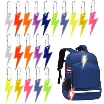 20 шт., брелок с отражателем молнии, подвеска для школьной сумки, рюкзака, ходьбы, бега, езды на велосипеде 20pcs